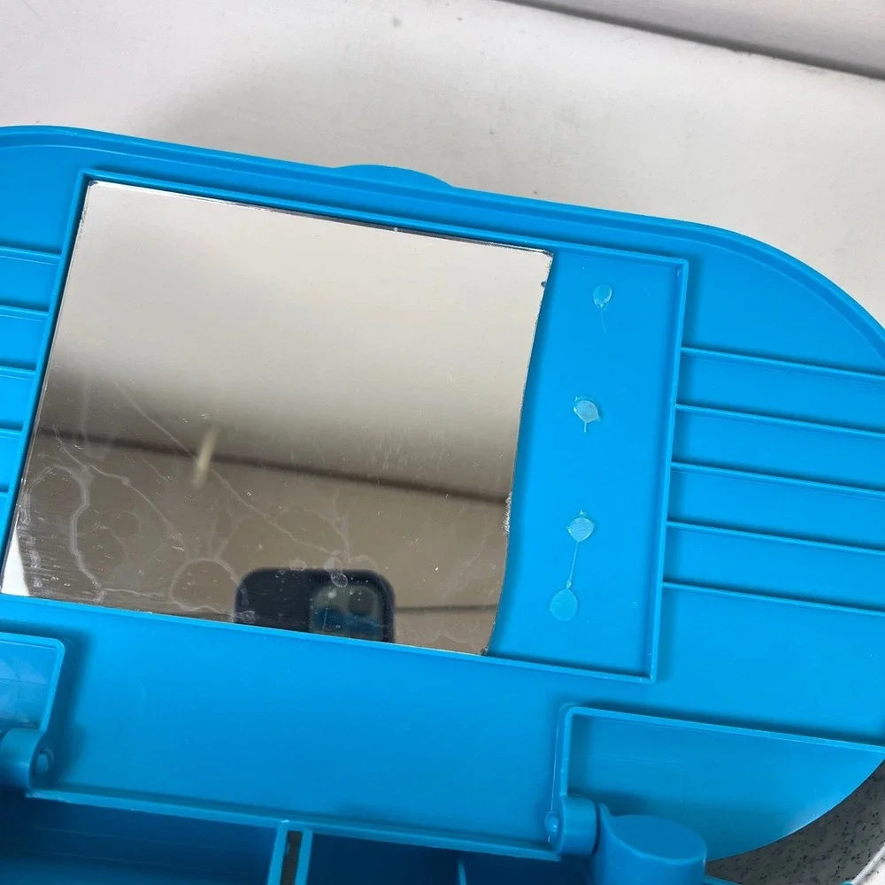 Vintage Caboodles 80s/90s Cosmetic Organizer Case Turquoise Accent Broken Mirror